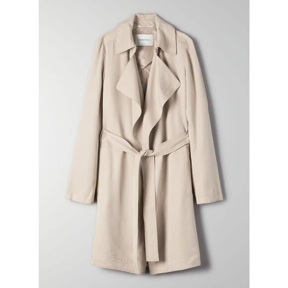 Aritzia Babaton Maximo Trench Coat XS Belted Drapey minimalist classic academia - Picture 2 of 12